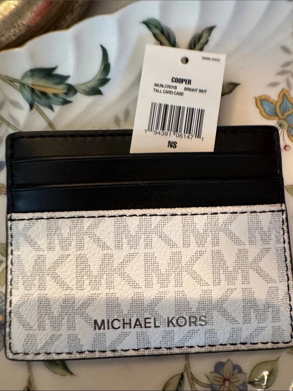 Michael Kors Black and White Signature Card Case